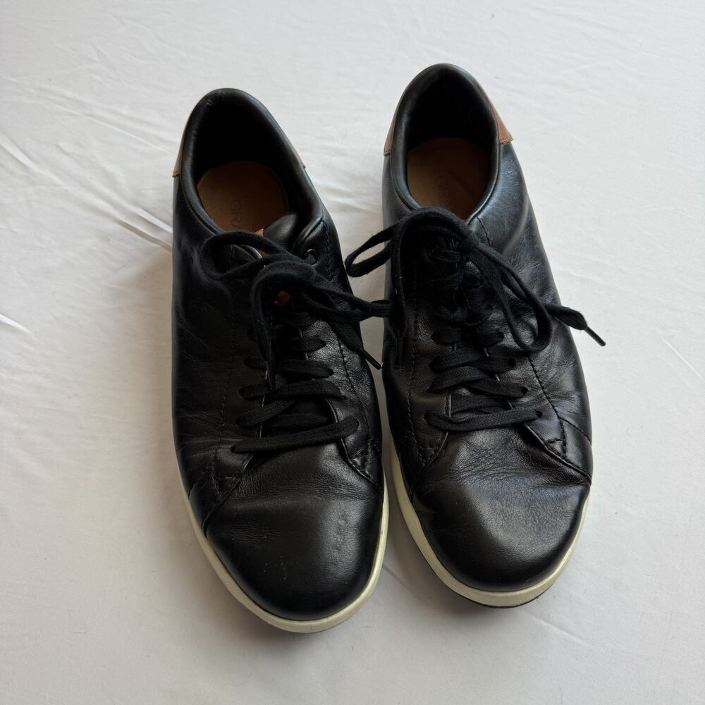Cole Haan Grandpro tennis sneaker shoe black tan size 9